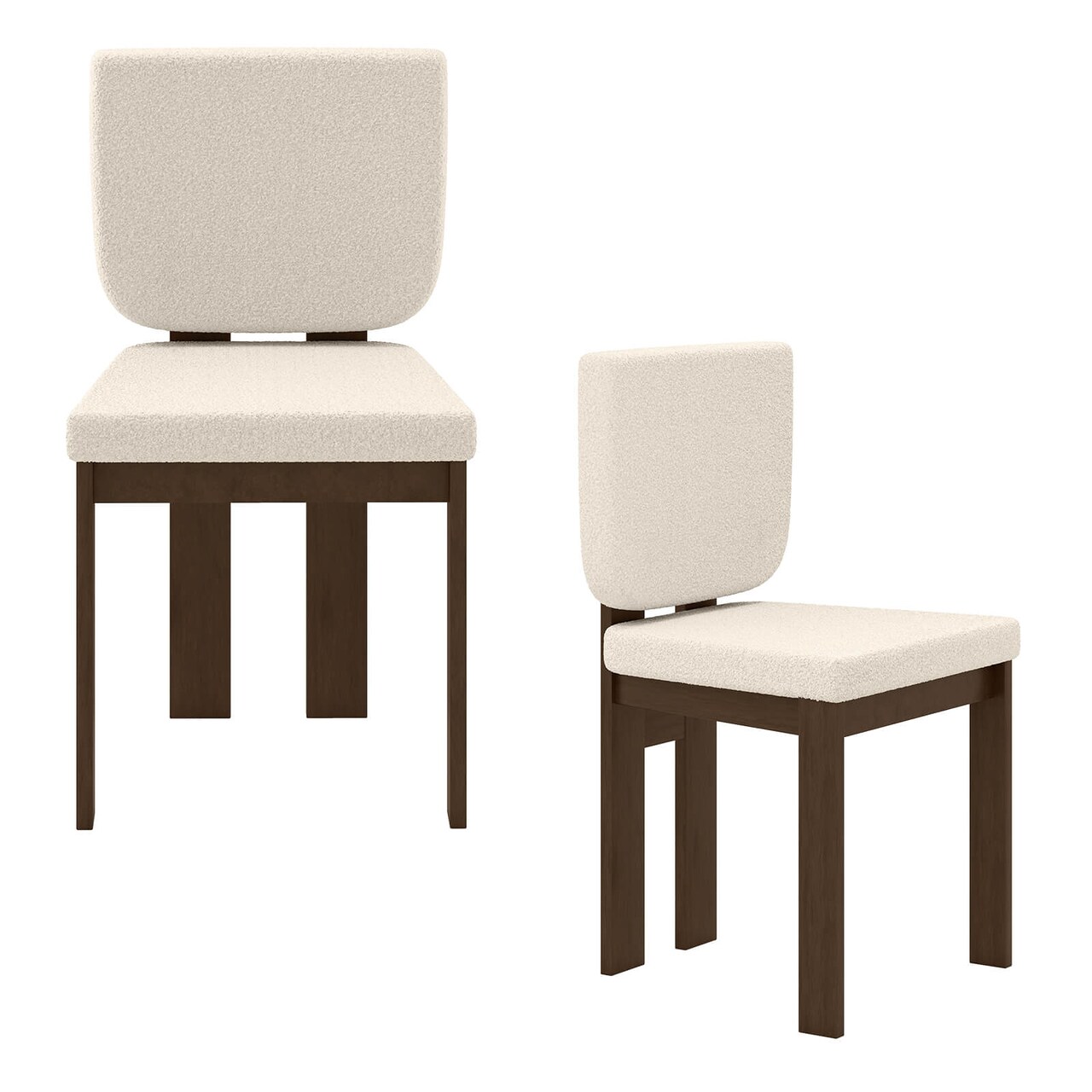 Costway Wooden Dining Chair Set of 2/4 with Rubber Wood Leg Padded Wide Seat & Back for Home